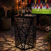 Bartafel met solarverlichting - zwart