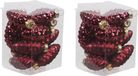 Merkloos / Sans marque Othmar Decorations 24x Dennenappel kersthangers/kerstballen donkerrood van glas - 6 cm - mat/glans - Kerstboomversiering