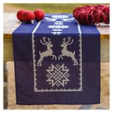 VERVACO Kruissteekset Voorbedrukt Tafelkleed Scandinavië Tafellinnen Set DIY Creatief ca. 35 x 95 cm Kit Creatieve Hobby's Volwassen Home Decor Cross Stitch Tafelloper