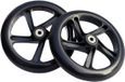 NCD E-Commerce Handel GmbH Roues PU silencieuses, Convient pour scooters, poussettes et patins à roulettes, disponible en différentes tailles (125 mm x 24 mm, noir)