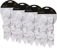 Decoris Kerstornamenten strikken - 12x - velvet wit - 9 x 10 cm