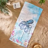 Catherine Lansfield Octopus Strandlaken, Katoen, Blauw, 76 x 160 cm