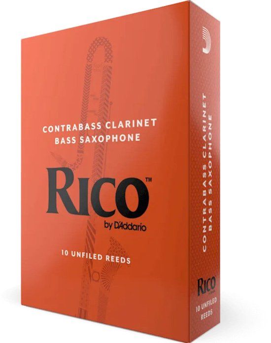 RICO D'Addario Woodwinds RFA1030 Rico Contrabass Clarinet Reeds, Strength 3.0, 10-Pack