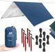 NORDMUT Tarp Tamok 300 x 400 cm - Waterdicht 3000 mm - Ultralicht ripstop - Blauw
