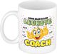 Bellatio Decorations cadeau mok voor coach - grappig - keramiek - 300 ml - groen