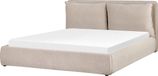 Beliani BAJONNA - Lit avec rangement - Beige - 180 x 200 cm - Velours