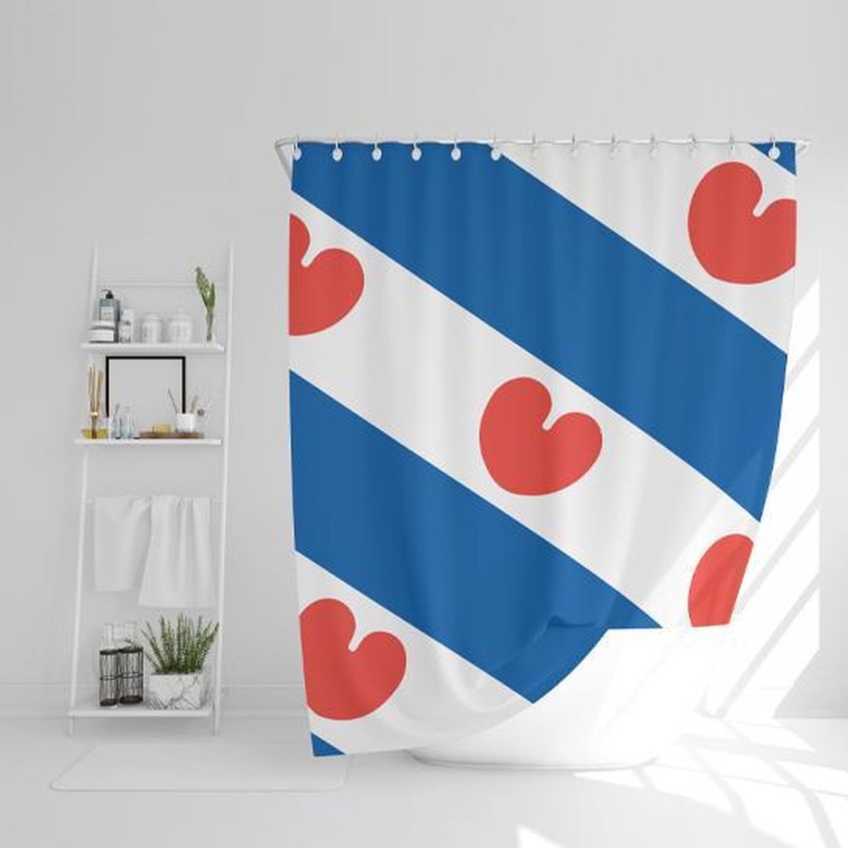 Chimb Douchegordijn Friese vlag 150x180 cm | Gordijn | Bad | Douchegordijn