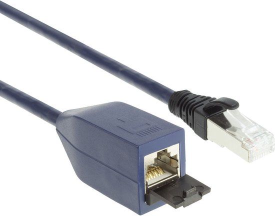 ACT Blauw 7 meter LSZH SFTP CAT6A MPTL verlengkabel snagless met RJ45 connectoren