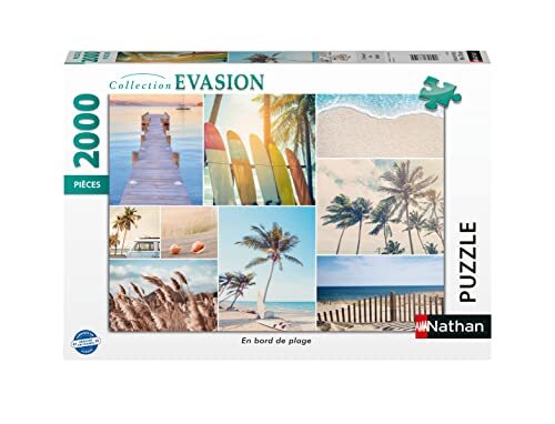 Nathan - Puzzel 2000 stukjes aan de strandrand, volwassenenmaat, 4005556873104