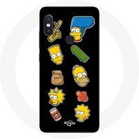 Maniacase Hoesje voor Xiaomi Redmi Note 5 AI Dual Camera The Simpsons zwarte achtergrond stickers