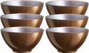 Boîte de 6 pièces de luxe élégant flashy cuisine/dessert/service bols profonds 50 cl brun/argent