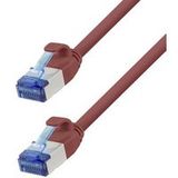 LogiLink CP5034S RJ45 Netzwerkkabel, Patchkabel CAT 6a S/FTP 1,00 m rot feuerhemmend, halogenfrei 1 Stück