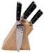 Ensemble de 6 couteaux avec bloc en bois, en acier inoxydable, comprenant un couteau de chef et un couteau à pain