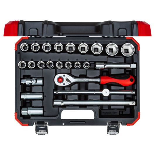 Gedore RED rode dopsleutelset 24-delig (17 inzetstukken) - 1/2 inch