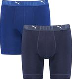 Puma 2-pack Heren boxershort lange pijpjes - Blauw - Katoen - M