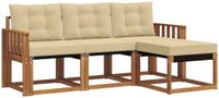 vidaXL - Acacia Hout Loungeset - 4-zits - Natuurlijk en Beige