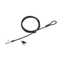 Kensington Slim N17 2.0 Keyed Laptop Lock - Wedge-Shaped Slots - Black/Silver