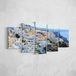 Homemania Afbeelding 5 steden en landschappen per woonkamer, meerkleurig, 100 x 3 x 60 cm, HM205PKNV-297, polyester, hout