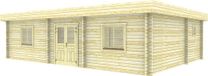 Intergard Mantelzorgwoning zorgchalet Cambridge 10,3x7,3m (70mm) Bruin Grenen