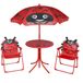 VidaXL 3-delige Bistroset voor Kinderen met Parasol Rood