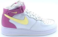 Nike Air Force 1 Mid Baskets pour femme blanc rose cuir taille 40