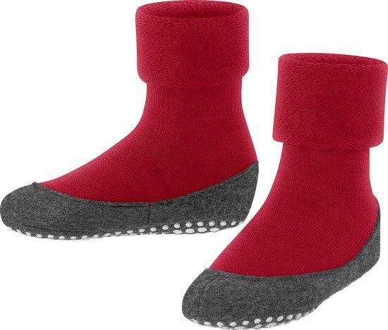 FALKE Cosyshoe Teens Noppen op de zool wol huissokken kinderen roze - maat 29-30