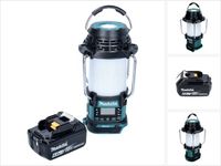 Makita DMR 056 G1 radio sans fil 18 V FM DAB+ avec lanterne torche 360° IP65 + 1x batterie rechargeable 6,0 Ah - sans chargeur