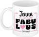 Bellatio Decorations Naam mok Jenna - wit - Fabulous - keramiek - 300 ml