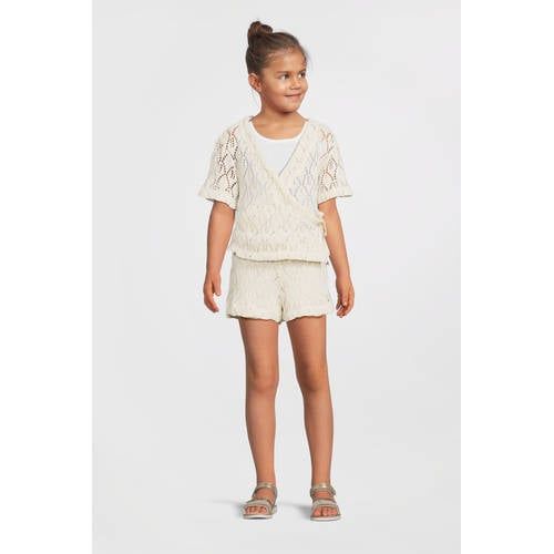 Me & My Monkey crochet wrap top crème