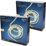 Merkloos Lumineo Lichtslang - Set van 2x stuks - 432 LED - Warm Wit - 8 Lichtfuncties - 18m