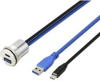 TRU COMPONENTS USB 3.1 Type-C & USB 3.0 Type-A Inbouwbus, 95 cm Kabel, Zilver