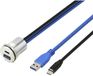 TRU COMPONENTS USB 3.1 Type-C & USB 3.0 Type-A Inbouwbus, 95 cm Kabel, Zilver