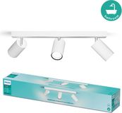 Philips LED Philips Idris Spot - Plafondspot - Spatwaterdicht IP44 - 5W - Wit - Badkamerlamp - Drie lichtpunten