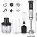 HDeye 4-in-1 Multifunctionele Staafmixer 2000W – Sapcentrifuge, Garde, 700ml & 350ml Bekers – Zwart/Zilver