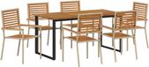 vidaXL Table de salle à manger Beige Bois d'acacia massif