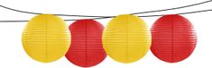 Merkloos / Sans marque Feest/tuin versiering 4x stuks luxe bol-vorm lampionnen rood en geel dia 35 cm
