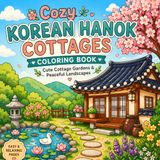 Cozy Korean Hanok Cottages Coloring Book