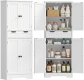 HOMCOM Badkamerkast (vloermodel) - MDF - 60x30x160cm - Wit