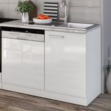 Vicco Optima Complete keukeneenheid – 270 cm zonder werkblad Wit hoogglans/wit