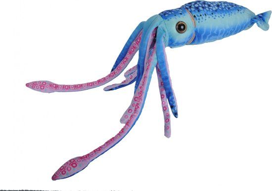 Wild Republic pluche octopus/inktvis knuffel - blauw - 38 cm