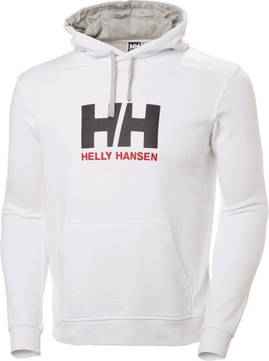 Helly Hansen Logo Hoodie 33977-001, Mannen, Wit, Sporttrui casual maat: S EU