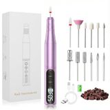 Carehabi Professionele nagelfrees, draagbaar, elektrisch, draadloos, 20.000 omw/min, gel en acryl, manicureset, pedicure, oplaadbaar, met 12 opzetstukken voor nagelriemen en eelt