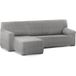 ECOMMERC3 Bankhoes voor chaise long, korte mouw links, zeer elastisch, dagelijkse bescherming en pasvorm, overtrek voor chaise long, lichtgrijs, ademend en economisch