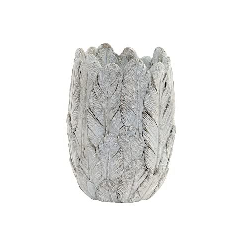 DKD Home Decor Bloempot veren grijs cement (15 x 15 x 21 cm) - S3024022
