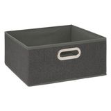 5five Opbergmand/kastmand 14 liter donkergrijs linnen 31 x 31 x 15 cm