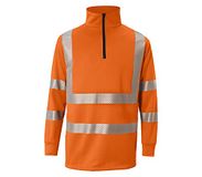 KÜBLER PSA 50468344 Hi Vis Reflecterend Half Zip Werktrui HEREN Veiligheidstrui Fluor Oranje - UV Bescherming