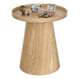 Atmosphera bijzettafel Hercyna - lichte houtskleur - rond - H50 x D45 cm - hout