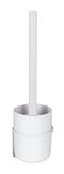 WENKO Turbo-Loc® toiletset Carpino, wc-borstelhouder van hoogwaardige kunststof voor bevestiging zonder boren op gladde oppervlakken, wc-borstel met flexibele afdekking, metalen wandhouder, wit