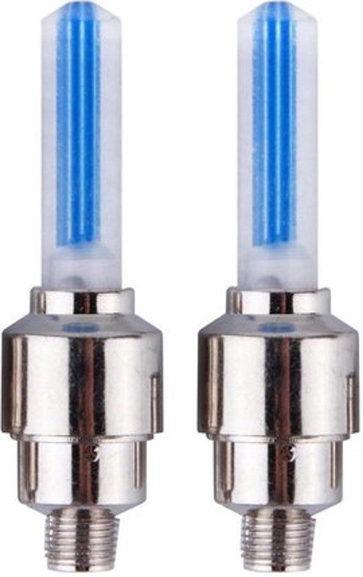 Fietsverlichting Set LED - Blauw - 2x LED Lamp - Ventiel Stop - 20m Bereik - 150 Branduren