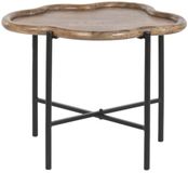 Item International Bijzettafel Cloud - 60 x 50 x 47 cm - organisch mangohout - zwart ijzeren frame